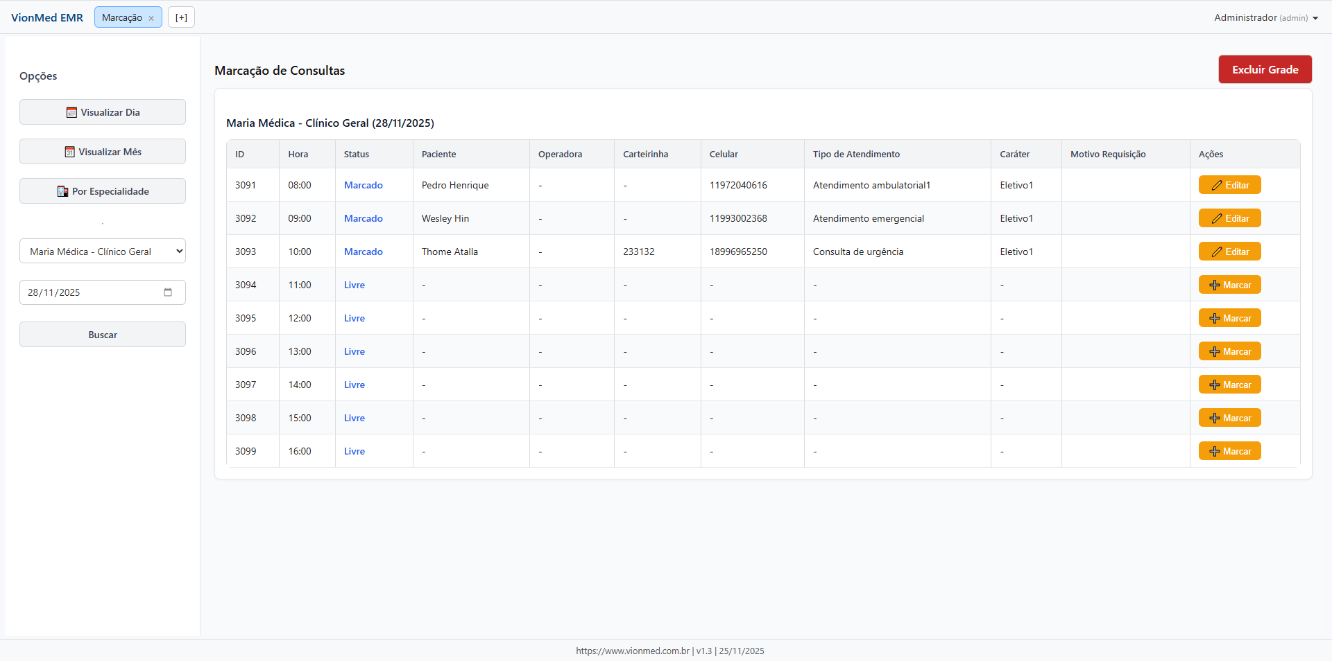 Agenda Médica VionMed